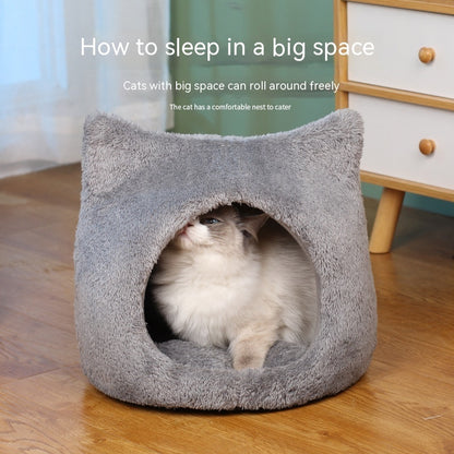 Cute Cat Head Thickened Double-sided Fleece Pad Removable And Washable House